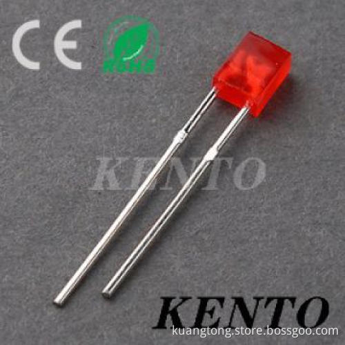 DIP 2*5*7mm Square Type long feet diffused red LED Ultra bright